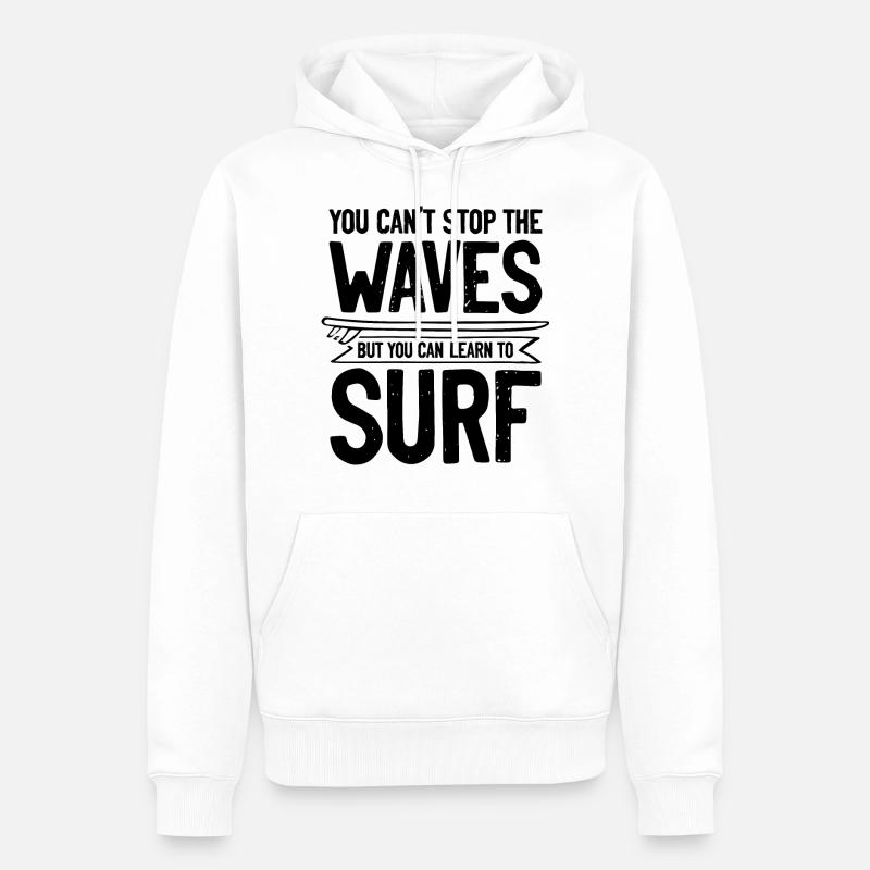 Surf surf - Sweat à capuche Premium bio Homme - blanc