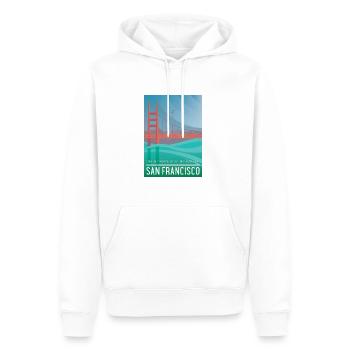 San Francisco Golden Gate Bridge - Männer Premium Bio Hoodie - Weiß - Vorne - Nico (187cm)