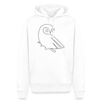 Eule - Männer Premium Bio Hoodie - Weiß - Vorne - Nico (187cm)