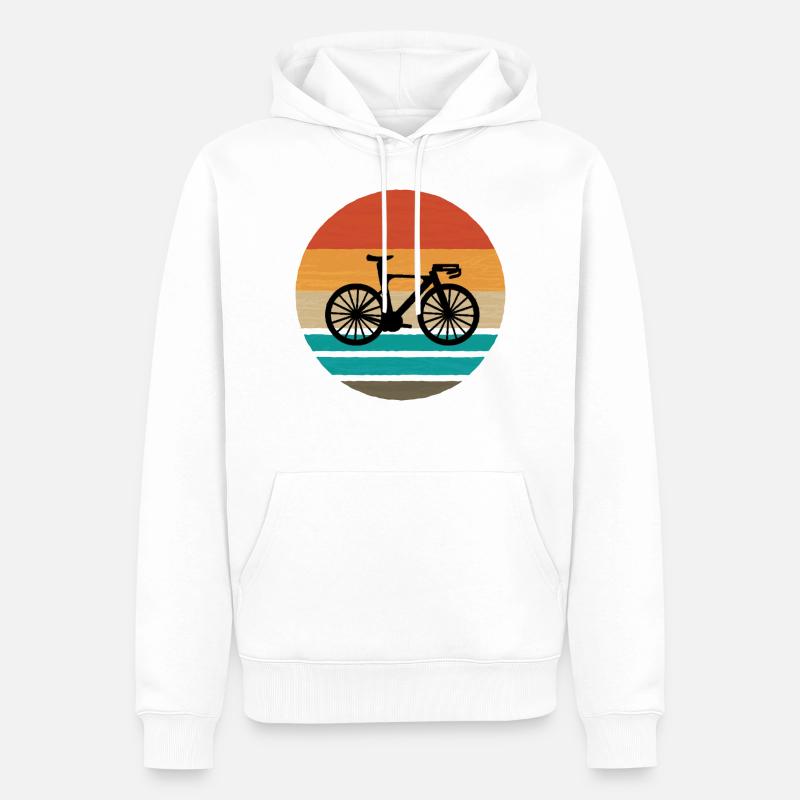 VTT Cyclisme Vélo Cyclisme Cyclisme - Sweat à capuche Premium bio Homme - blanc