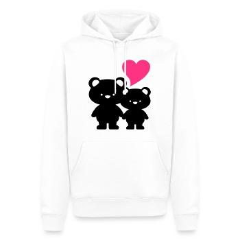 verliebter teddy - verliebte teddys / teddies - Männer Premium Bio Hoodie - Weiß - Vorne - Nico (187cm)