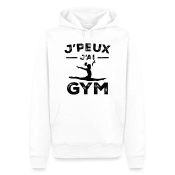 Gymnastik-Geschenk - Ich kann nicht ins Fitnessstudio - Männer Premium Bio Hoodie - Weiß - Vorne - Nico (187cm)