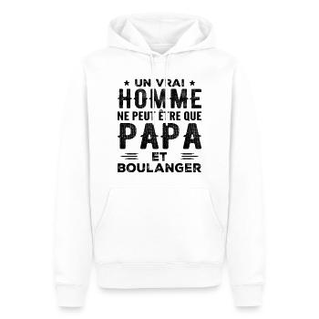A Real Man Is Just a Dad and a Baker - Men’s Premium Organic Hoodie - white - Front - Nico (187cm)