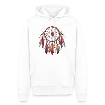 Dreamcatcher Plumes Bijoux Spirituels Indiens - Sweat à capuche Premium bio Homme - blanc - Devant - Nico (187cm)