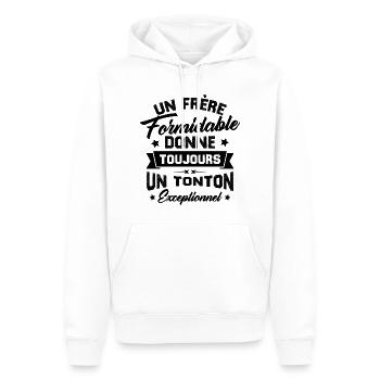 un frère formidable donne un tonton exceptionnel - Sweat à capuche Premium bio Homme - blanc - Devant - Nico (187cm)