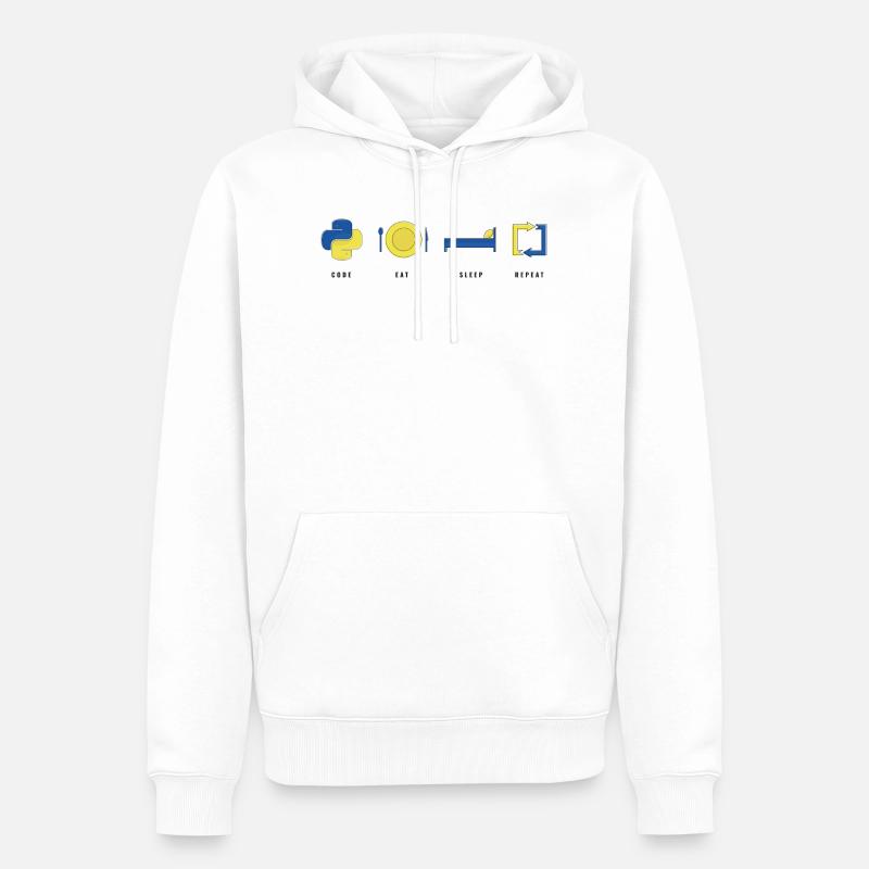 CODER PYTHON LIFE - Sweat à capuche Premium bio Homme - blanc