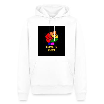 Love is love - Männer Premium Bio Hoodie - Weiß - Vorne - Nico (187cm)