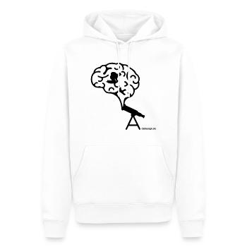 01 22 CHERCHEURS SUR LE CERVEAU - Sweat à capuche Premium bio Homme - blanc - Devant - Nico (187cm)