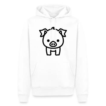 cochon - Sweat à capuche Premium bio Homme - blanc - Devant - Nico (187cm)