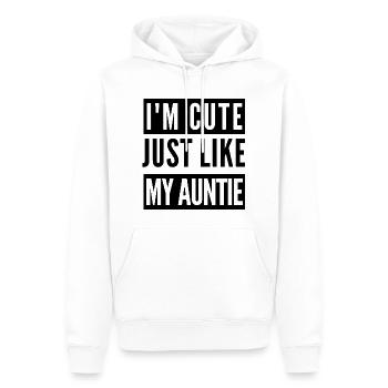 Je suis mignonne comme ma tante - Sweat à capuche Premium bio Homme - blanc - Devant - Nico (187cm)