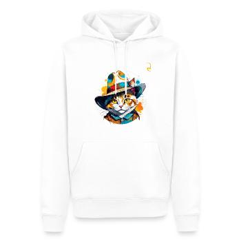 DON CAT - Sweat à capuche Premium bio Homme - blanc - Devant - Nico (187cm)