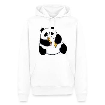 Fat Panda Bear Eating Pizza Comic Style - Men’s Premium Organic Hoodie - white - Front - Nico (187cm)