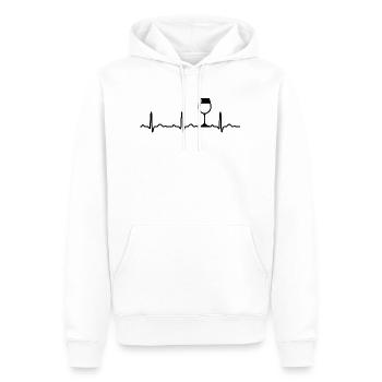 Wein vorhanden EKG Herzschlag Herzfrequenzfrequenz - Männer Premium Bio Hoodie - Weiß - Vorne - Nico (187cm)