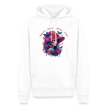 Élégance florale charme vintage 2 - Sweat à capuche Premium bio Homme - blanc - Devant - Nico (187cm)
