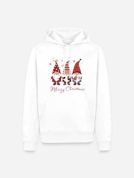 Three Christmas Gnomes Funny - Men’s Premium Organic Hoodie - white