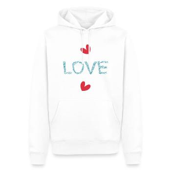 LIEBE. ICH HABE GERADE GEHEIRATET. Junggesellinnenabschied. HEILIGER VALENTINSTAG. PAAR. - Männer Premium Bio Hoodie - Weiß - Vorne - Nico (187cm)