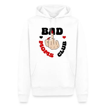 Bad Moms Club Mittelfinger Logo Fuck Coole Mütter - Männer Premium Bio Hoodie - Weiß - Vorne - Nico (187cm)