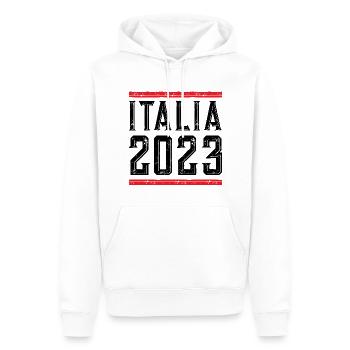 Italia 2023 - Männer Premium Bio Hoodie - Weiß - Vorne - Nico (187cm)
