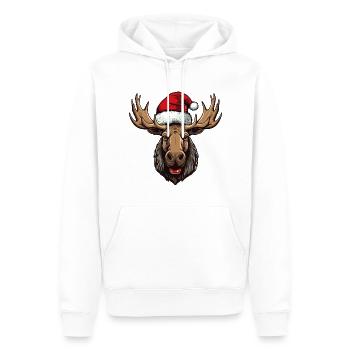 Elch Porträt Weihnachten - Männer Premium Bio Hoodie - Weiß - Vorne - Nico (187cm)