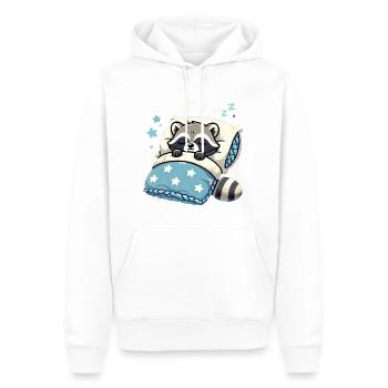 Raccoon Sleeping In Bed At Night Time - Männer Premium Bio Hoodie - Weiß - Vorne - Nico (187cm)