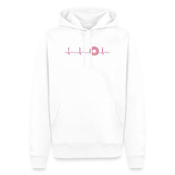 Donut Heartbeat ECG Heart Rate Gift Muffin Funny - Men’s Premium Organic Hoodie - white - Front - Nico (187cm)