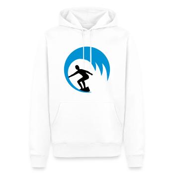 Surfeurs, surfeurs - Sweat à capuche Premium bio Homme - blanc - Devant - Nico (187cm)