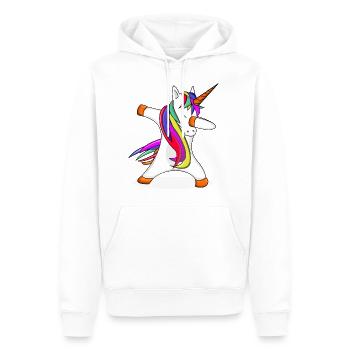 Licorne licorne tamponnant T-shirt - Sweat à capuche Premium bio Homme - blanc - Devant - Nico (187cm)