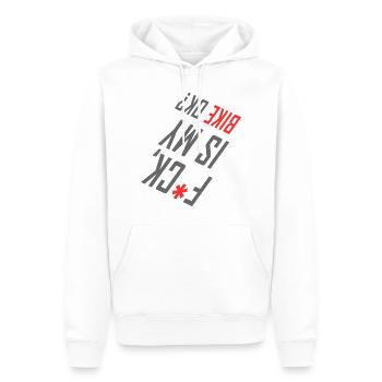 VTT - Sweat à capuche Premium bio Homme - blanc - Devant - Nico (187cm)