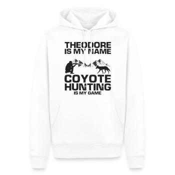 Capture de coyotes et conception de chasseur de coyotes - Sweat à capuche Premium bio Homme - blanc - Devant - Nico (187cm)