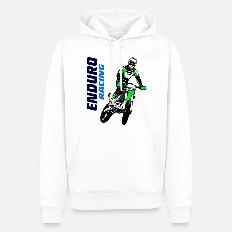 Enduro Tout-terrain - Sweat à capuche Premium bio Homme - blanc