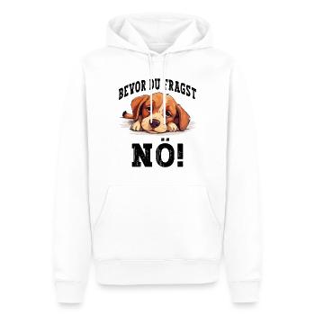 Bevor Du Fragst Nö Nein Hund Lustig Spruch Humor - Männer Premium Bio Hoodie - Weiß - Vorne - Nico (187cm)