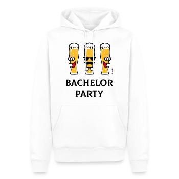 Bachelor Party (Stag Night / Beer Glasses / 3C) - Men’s Premium Organic Hoodie - white - Front - Nico (187cm)
