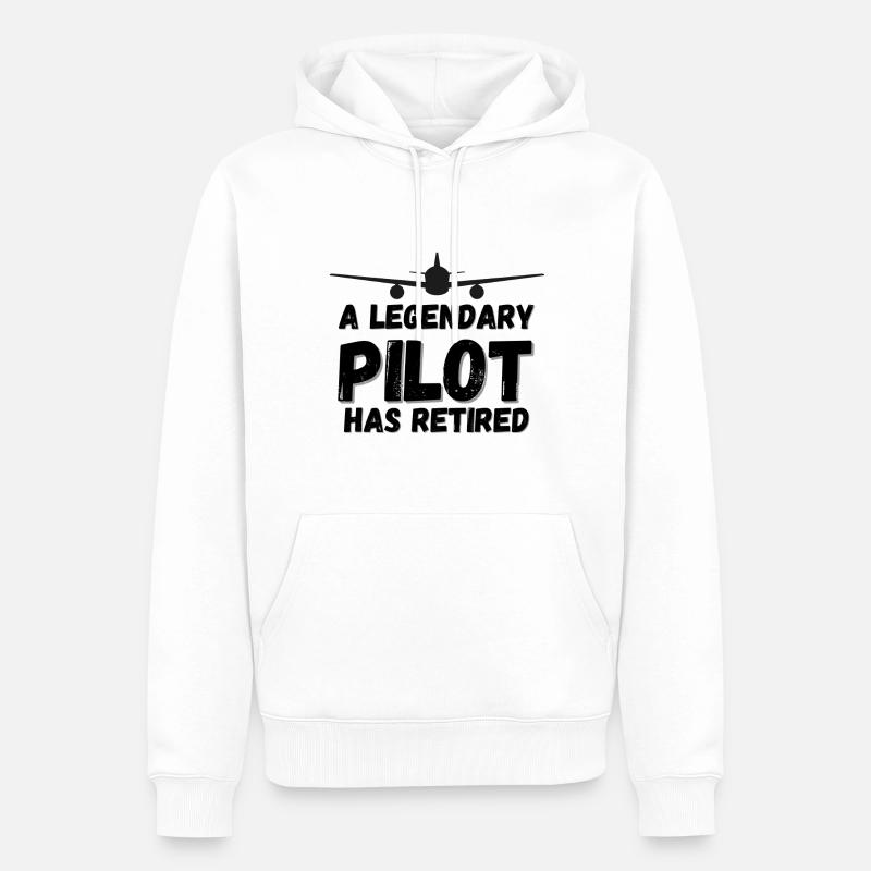 a legendary pilot has retired - Männer Premium Bio Hoodie - Weiß