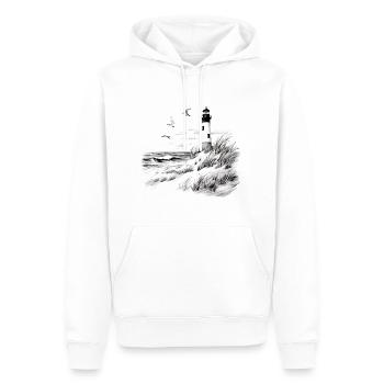 Phare - Sweat à capuche Premium bio Homme - blanc - Devant - Nico (187cm)