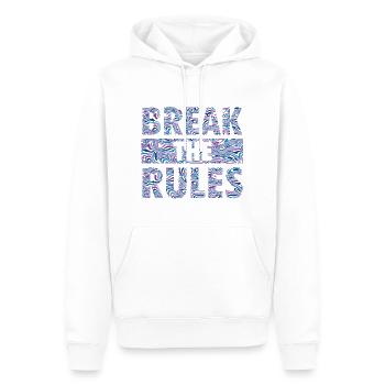 BREAK THE RULES - Männer Premium Bio Hoodie - Weiß - Vorne - Nico (187cm)