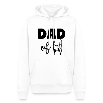 PAPA DE DEUX Rock 'n' Roll Metal Père Hommes - Sweat à capuche Premium bio Homme - blanc - Devant - Nico (187cm)