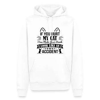 If you Hurt My Cat - katze - Männer Premium Bio Hoodie - Weiß - Vorne - Nico (187cm)