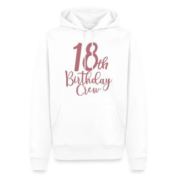 18th Birthday Crew B-day Party Squad 18 Years Old - Men’s Premium Organic Hoodie - white - Front - Nico (187cm)