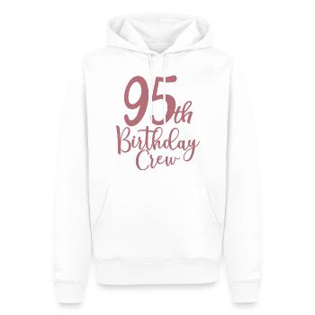 95th Birthday Crew B-day Party Squad 95 Years Old - Men’s Premium Organic Hoodie - white - Front - Nico (187cm)
