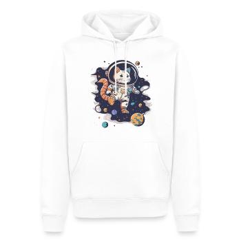Katzenartige Weltraum-Abenteurerin - Männer Premium Bio Hoodie - Weiß - Vorne - Nico (187cm)