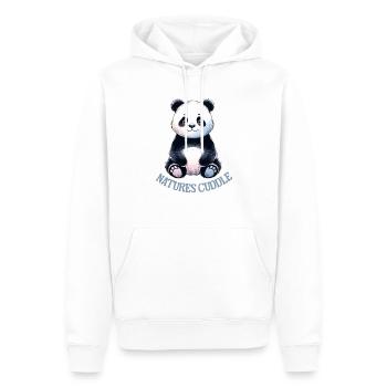 Panda Knuddelmoment - Männer Premium Bio Hoodie - Weiß - Vorne - Nico (187cm)