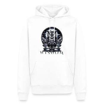 Mondnacht Eulenweisheit - Männer Premium Bio Hoodie - Weiß - Vorne - Nico (187cm)