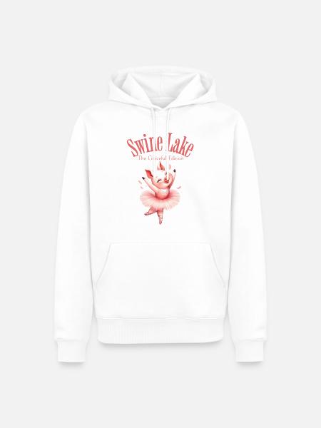 Swine Lake: Ballet Spins Edition - Men’s Premium Organic Hoodie - white