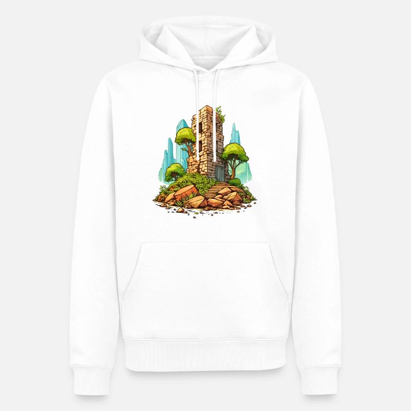 Ruine - Männer Premium Bio Hoodie - Weiß