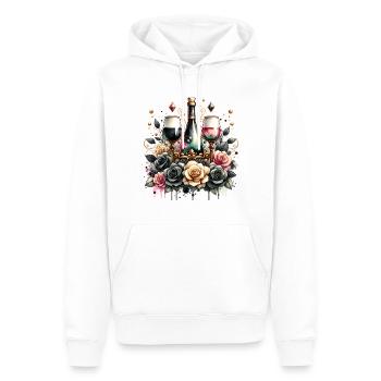 Blumen Wein Rose Rotwein Weißwein Kunst - Männer Premium Bio Hoodie - Weiß - Vorne - Nico (187cm)