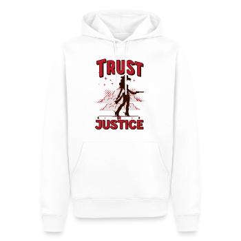 Justice & Pouvoir-Statemant pour des personnages forts - Sweat à capuche Premium bio Homme - blanc - Devant - Nico (187cm)
