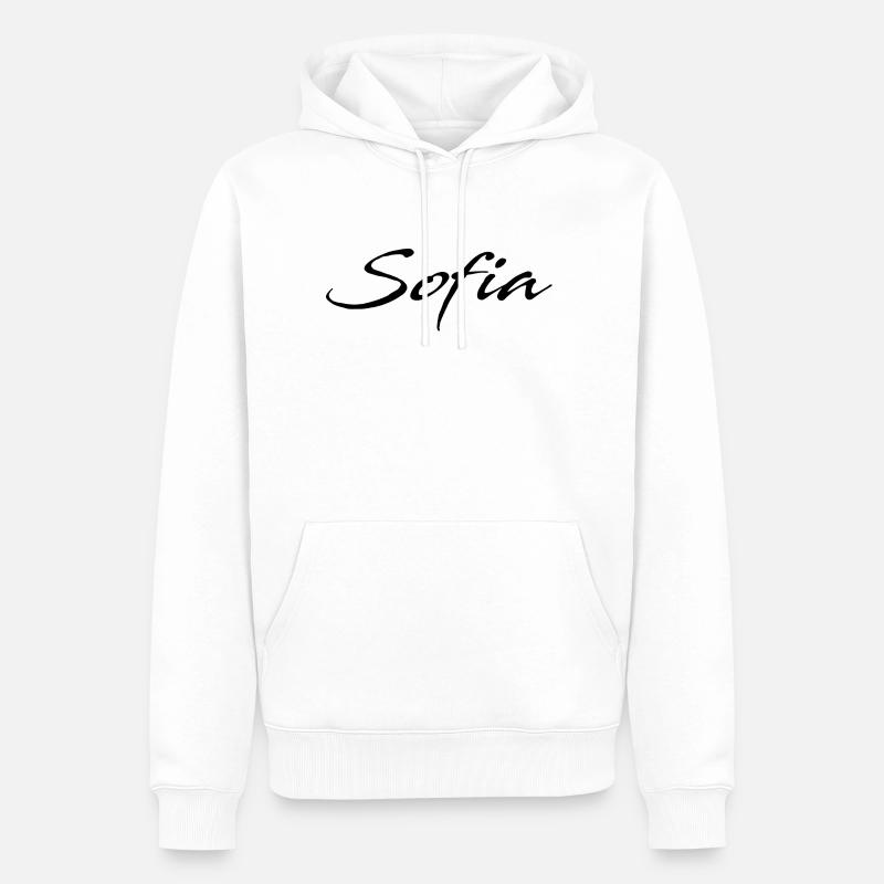 Sofia - Sweat à capuche Premium bio Homme - blanc
