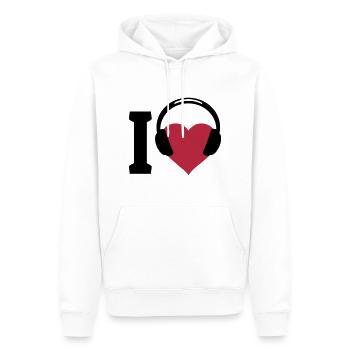 I love Music - Männer Premium Bio Hoodie - Weiß - Vorne - Nico (187cm)
