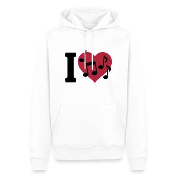 I love Music - Männer Premium Bio Hoodie - Weiß - Vorne - Nico (187cm)