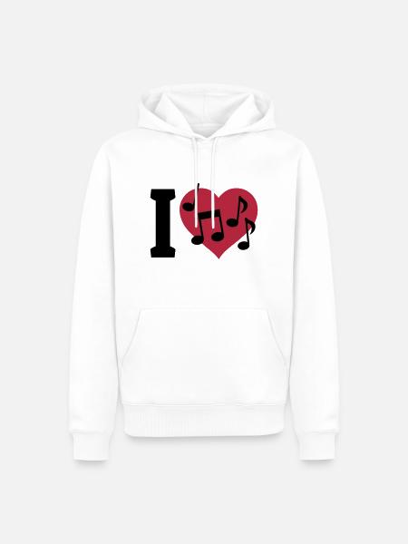 I love Music - Men’s Premium Organic Hoodie - white